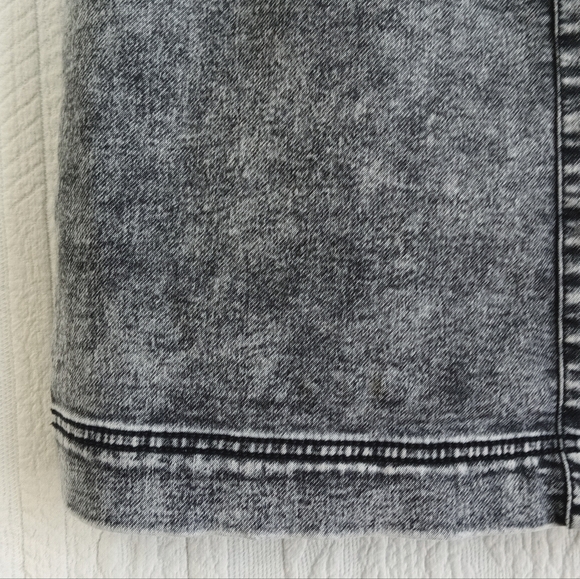 NoBo Black Acid Wash Denim Mini Dress Stretch Bodycon Retro 90s Cutie Fitted Med - Picture 9 of 16